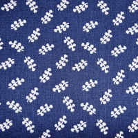 Baumwolle Tracht | Blätter | marineblau